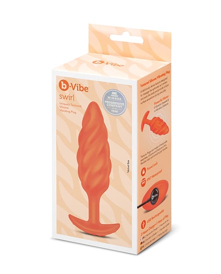 b-Vibe Swirl Texture Plug – Orange by b-vibe product image