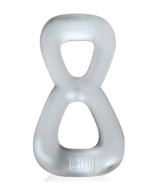 Hunky Junk Boomerang Double Ring Cockring & Nut-Tugger – Clear Steam by Hunky Junk product image