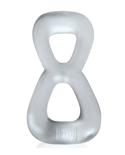 Hunky Junk Boomerang Double Ring Cockring & Nut-Tugger – Clear Steam by Hunky Junk product image