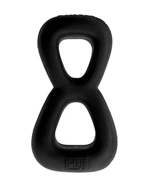 Hunky Junk Boomerang Double Ring Cockring & Nut-Tugger – Black Fog by Hunky Junk product image