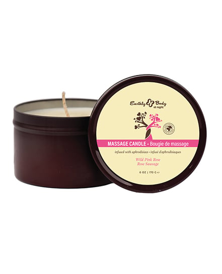 Earthly Body at Night Candle – Wild Pink Rose 6 oz by Earthly Body product image
