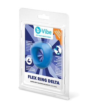 b-Vibe Flex Ring Delta Silicone Cock Ring – Blue by b-vibe product image