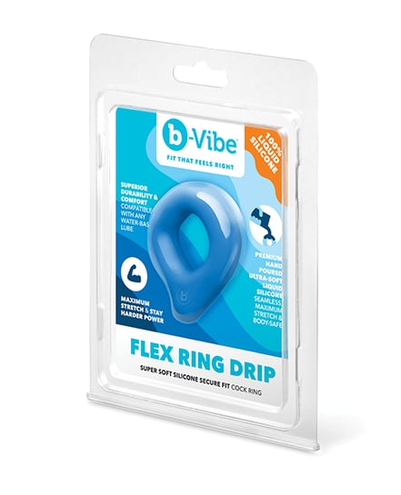 Flex Ring Drip Silicone Cock Ring – Blue by b-vibe product image