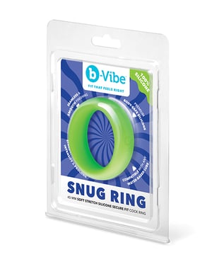 b-Vibe Snug Ring 45 mm Sung Fit Silicone Cock Ring – Green by b-vibe product image