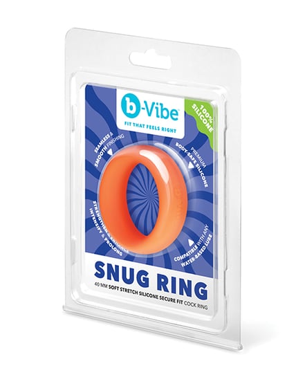 b-Vibe Sung Ring 40 mm Snug Fit Silicone Cock Ring – Orange by b-vibe product image