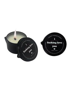Kama Sutra I Fucking Love You Tin Massage Candle w/Pour Spout – 2 oz Vanilla Creme by Kama Sutra product image