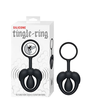Tingle Ring Silicone Cock & Scrotum Ring – Black by Nasstoys product image