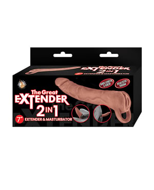 The Great Extender 2 in 1 7″ Extender & Masturbator – Brown by Nasstoys product image