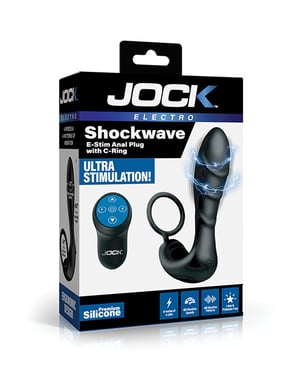 Curve Toys Jock Electro Shockwave E-Stim Anal Plug w/C-Ring by Curve Toys product image
