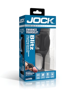 Curve Toys Jock Enhancers Blitz Vibrating Penis Sleeve C-Ring w/Remote by Curve Toys product image