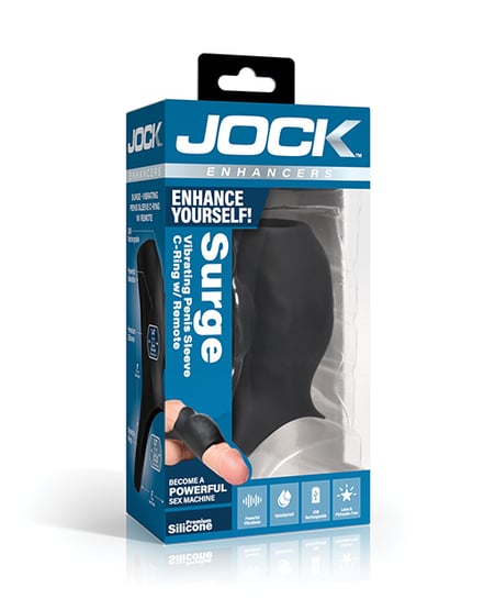 Curve Toys Jock Enhancers Surge Vibrating Penis Sleeve C-Ring w/Remote by Curve Toys product image