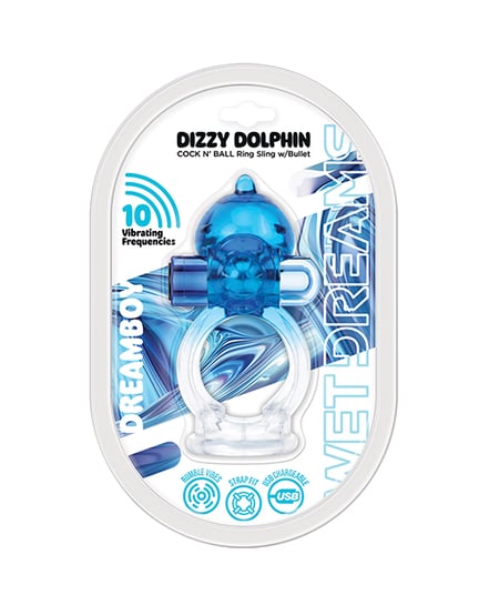 Wet Dreams Dream Boy Dizzy Dolphin w/Bullet – Blue by Hott Products product image