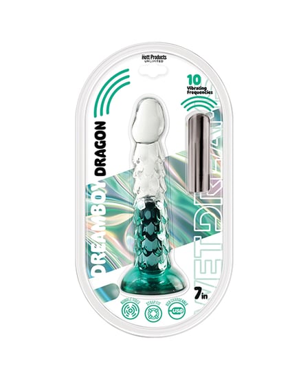 Wet Dreams Dream Boy 7″ Dragon Jelly Dildo – Aqua by Hott Products product image