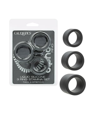 Alpha Liquid Silicone 3 Ring Stamina Set by CalExotics product image