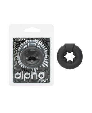 Alpha Liquid Silicone Beaded Optimum Ring – Black by CalExotics product image