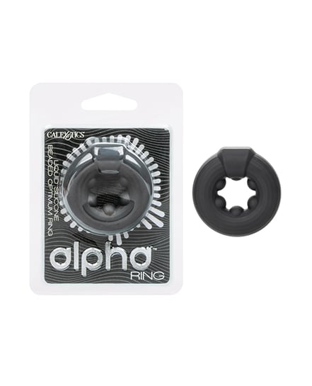Alpha Liquid Silicone Beaded Optimum Ring – Black by CalExotics product image