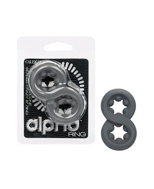 Alpha Liquid Silicone Beaded Crazy 8 Ring – Grey by CalExotics product image