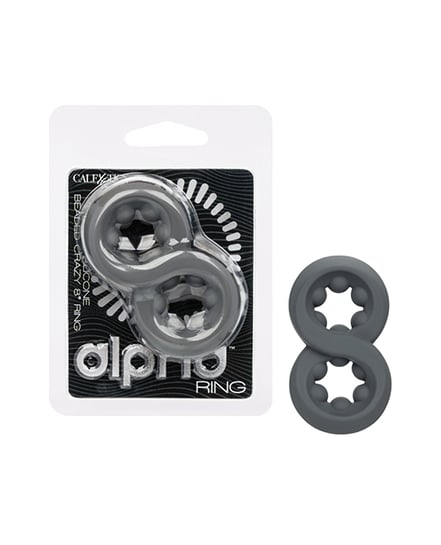 Alpha Liquid Silicone Beaded Crazy 8 Ring – Grey by CalExotics product image