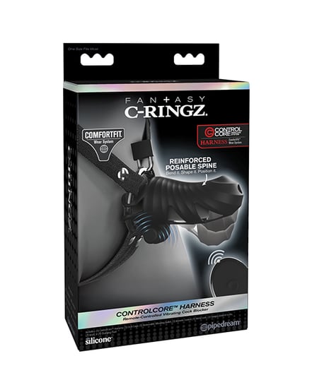Fantasy C-Ringz Control Core Harness Remote Controlled Vibrating Cock Blocker – Black by Pipedream Products product image