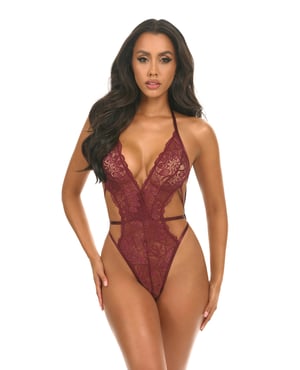 Lina Lace Halter Teddy – Zinfandel S/M by Oh la la Cheri product image