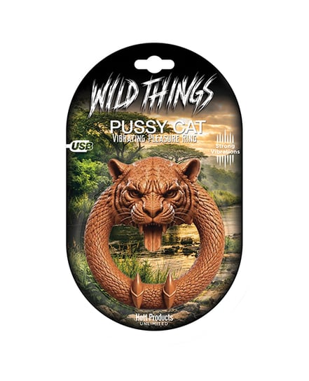Wild Things Pussy Cat Vibrating Cock Ring by Hott Products product image
