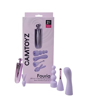 Camtoyz All-in-One Vibrating Bullet w/Attachments – Purple by Camtoyz product image