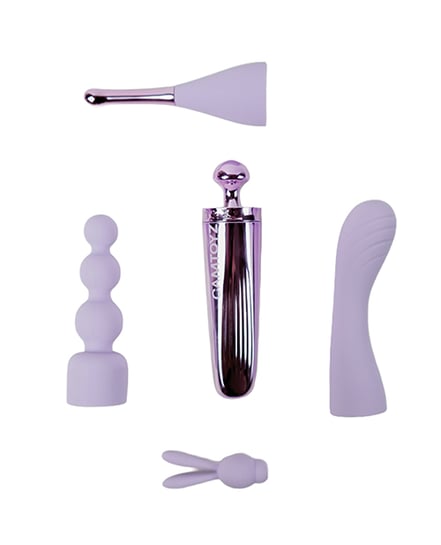 Camtoyz All-in-One Vibrating Bullet w/Attachments - Purple