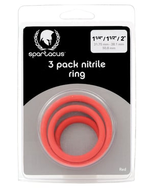 Spartacus Nitrile Cock Ring Set – Red Pack of 3 by Spartacus product image