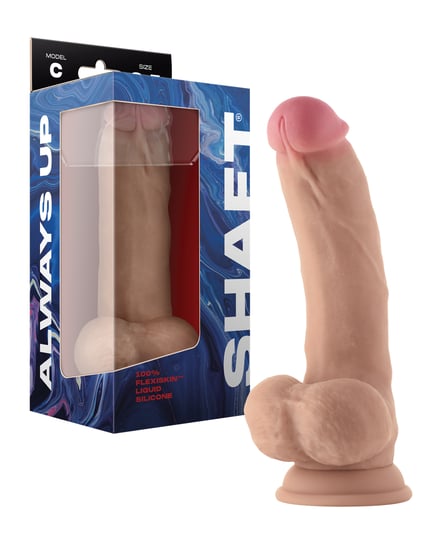 Shaft Model C Flexskin Liquid Silicone 8.5″ Curved Dong w/Balls – Pine by Shaft product image