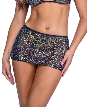 Sequin Fishnet Skirt – Black/Multi MD – Black Large by Roma Confidential product image