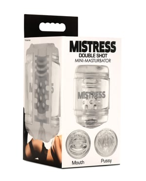 Curve Toys Mistress Double Shot Mini Masturbator Mouth & Pussy – Clear by Curve Toys product image