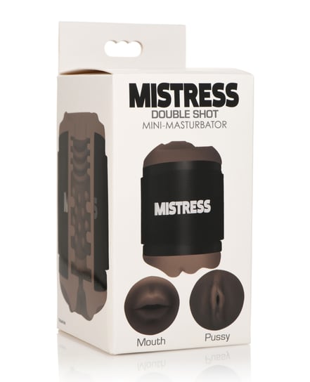 Curve Toys Mistress Double Shot Mini Masturbator Mouth & Pussy – Brown by Curve Toys product image