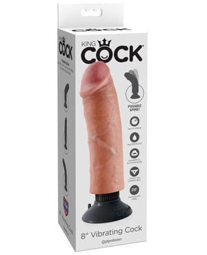 King Cock 8″ Vibrating Cock – Flesh by King Cock product image