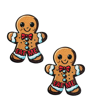 Neva Nude Freaking Awesome Gingy Gingerbread Man Eat Me Glitter Pasties – Brown O/S by Neva nude product image