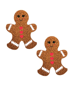 Neva Nude Glitter Gingerbread Man Pasties – Brown O/S by Neva nude product image