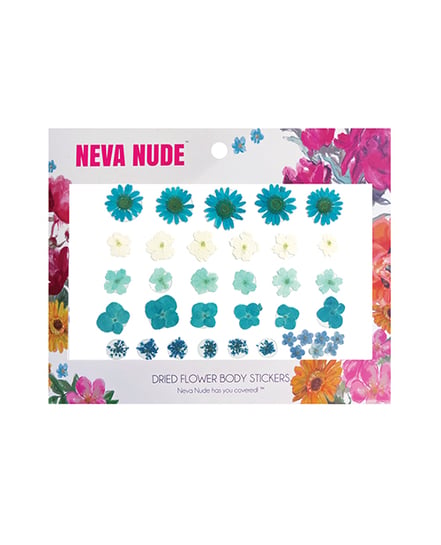 Neva Nude Spring Fling Real Dried Pressed Flower Body Stickers - Blue O/S
