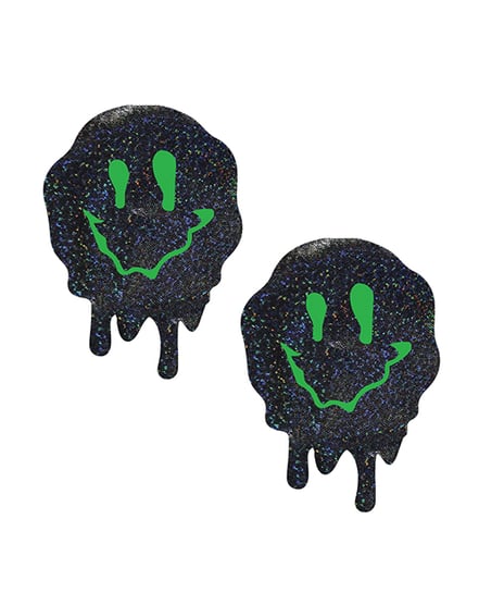 Neva Nude Vortex Iridescent Melty Face Pasties – Neon Green O/S by Neva nude product image