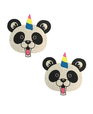 Neva Nude PandaCorn Glitter Blacklight Spirit Party Animal Pasties – White O/S by Neva nude product image