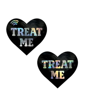 Neva Nude Treat Me Holographic Heart Smart NFC Pasties Tap to Tip – Multicolor O/S by Neva nude product image