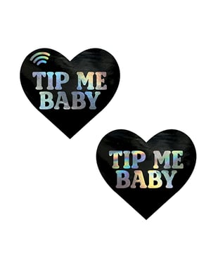 Neva Nude Tip Me Baby Holographic Heart Smart NFC Pasties Tap to Tip – Multicolor O/S by Neva nude product image