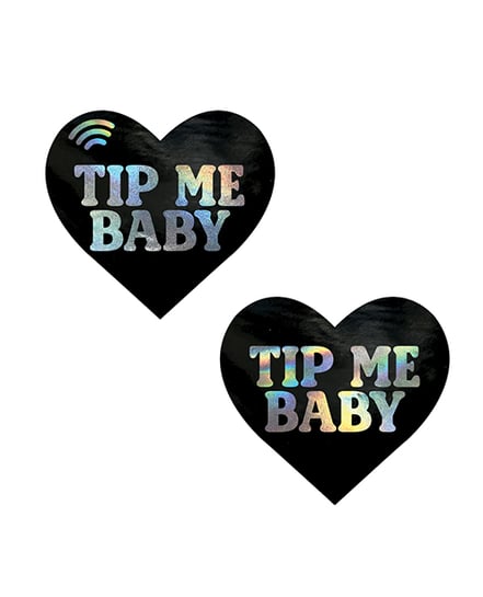 Neva Nude Tip Me Baby Holographic Heart Smart NFC Pasties Tap to Tip – Multicolor O/S by Neva nude product image