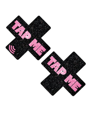 Neva Nude Tap Me Pink X Smart NFC Pasties Tap to Tip – Black/Pink O/S by Neva nude product image