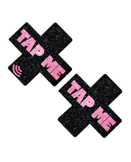 Neva Nude Tap Me Pink X Smart NFC Pasties Tap to Tip – Black/Pink O/S by Neva nude product image