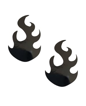 Neva Nude Edgy AF Dom Squad Wet Vinyl Flame Pasties – Black O/S by Neva nude product image