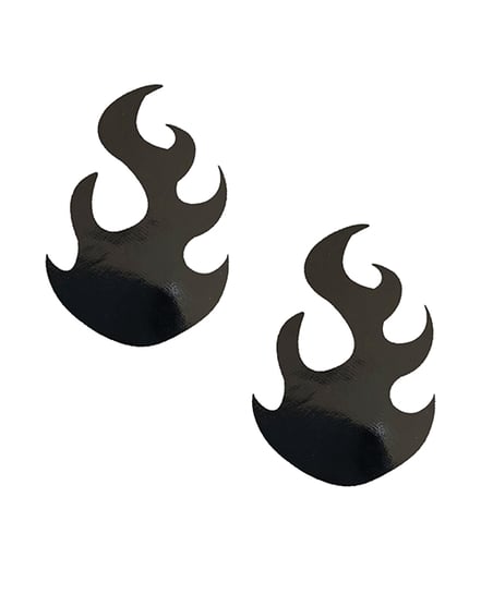 Neva Nude Edgy AF Dom Squad Wet Vinyl Flame Pasties – Black O/S by Neva nude product image