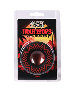 Polynesian Pleasures Hula Loops 35 mm Silicone Tribal C-Ring – Red/Black by Doc Johnson product image