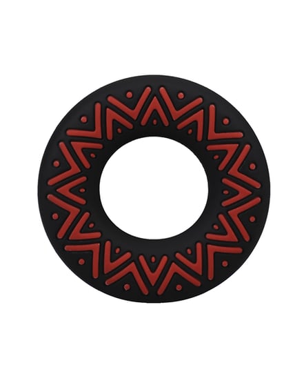 Polynesian Pleasures Hula Loops 35 mm Silicone Tribal C-Ring - Red/Black