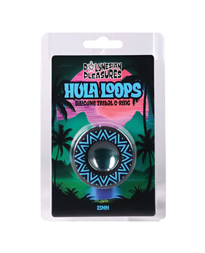 Polynesian Pleasures Hula Loops 25 mm Silicone Tribal C-Ring – Blue/Black by Doc Johnson product image