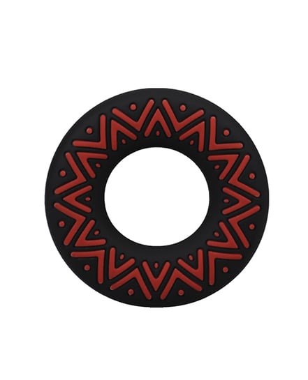 Polynesian Pleasures Hula Loops 25 mm Silicone Tribal C-Ring - Red/Black