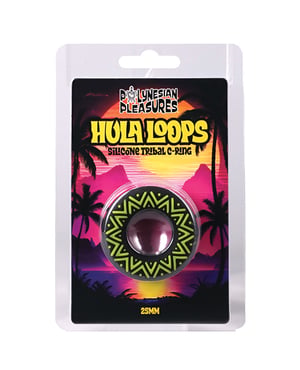 Polynesian Pleasures Hula Loops 25 mm Silicone Tribal C-Ring – Yellow/Black by Doc Johnson product image